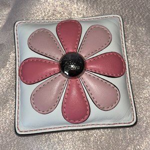 Coach Leather Beanbag Paperweight - Pink Daisy